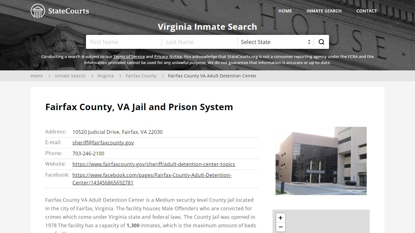 Fairfax County VA Adult Detention Center Inmate Records Search ...